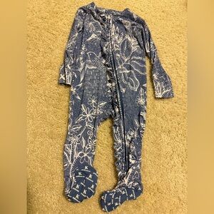 JessaKae Navy and White Floral Kids Footie